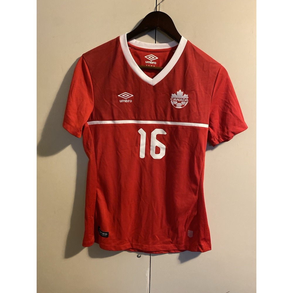 Umbro Canada Women’s Soccer Jersey 2015 2016 Home Red Shirt #16 Size Medium M 8